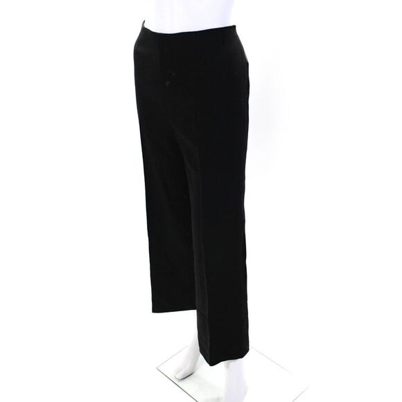 Serge & Real Womens High Waist Straight Leg Pleated Crop Pants Black Size 12 - Picture 2 of 4